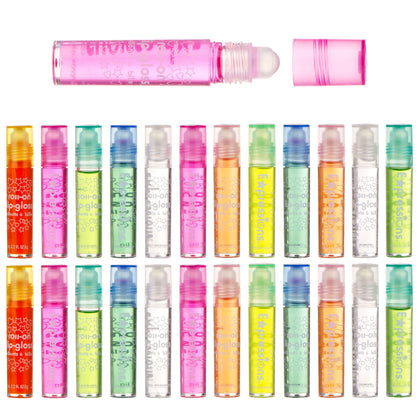 Expressions Girl 24pc Roll On Lip Gloss Set front view with carrying case
