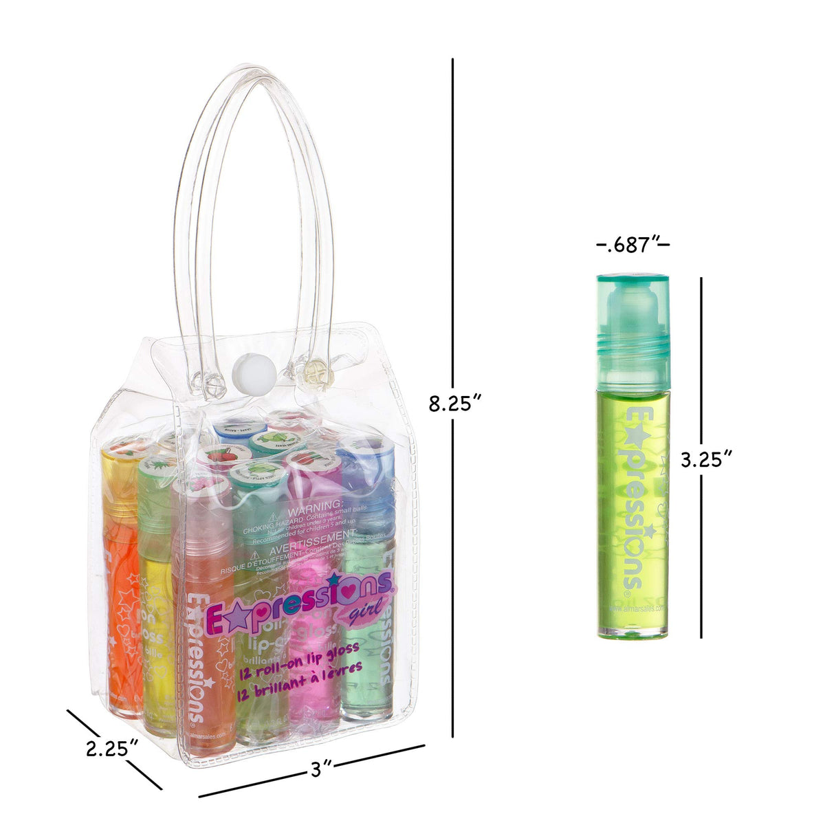 Expressions Girl lip gloss set showing different flavours