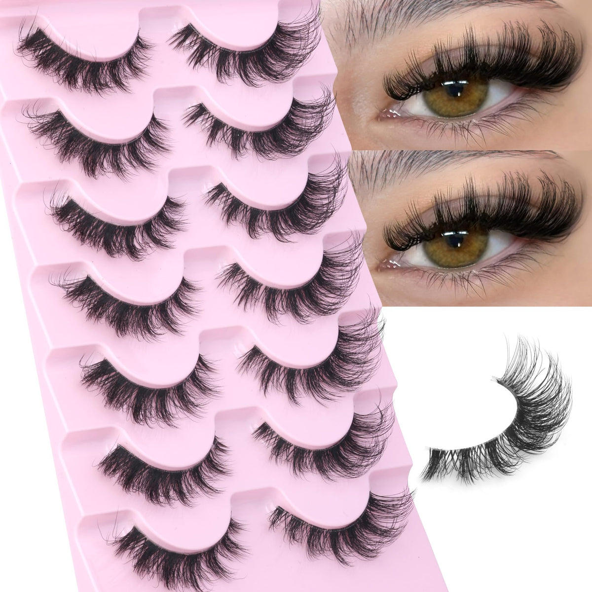 EYDEVRO False Eyelashes D Curl Cat Eye Lashes front view