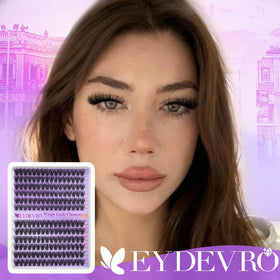 EYDEVRO lash clusters applied on model's eyes