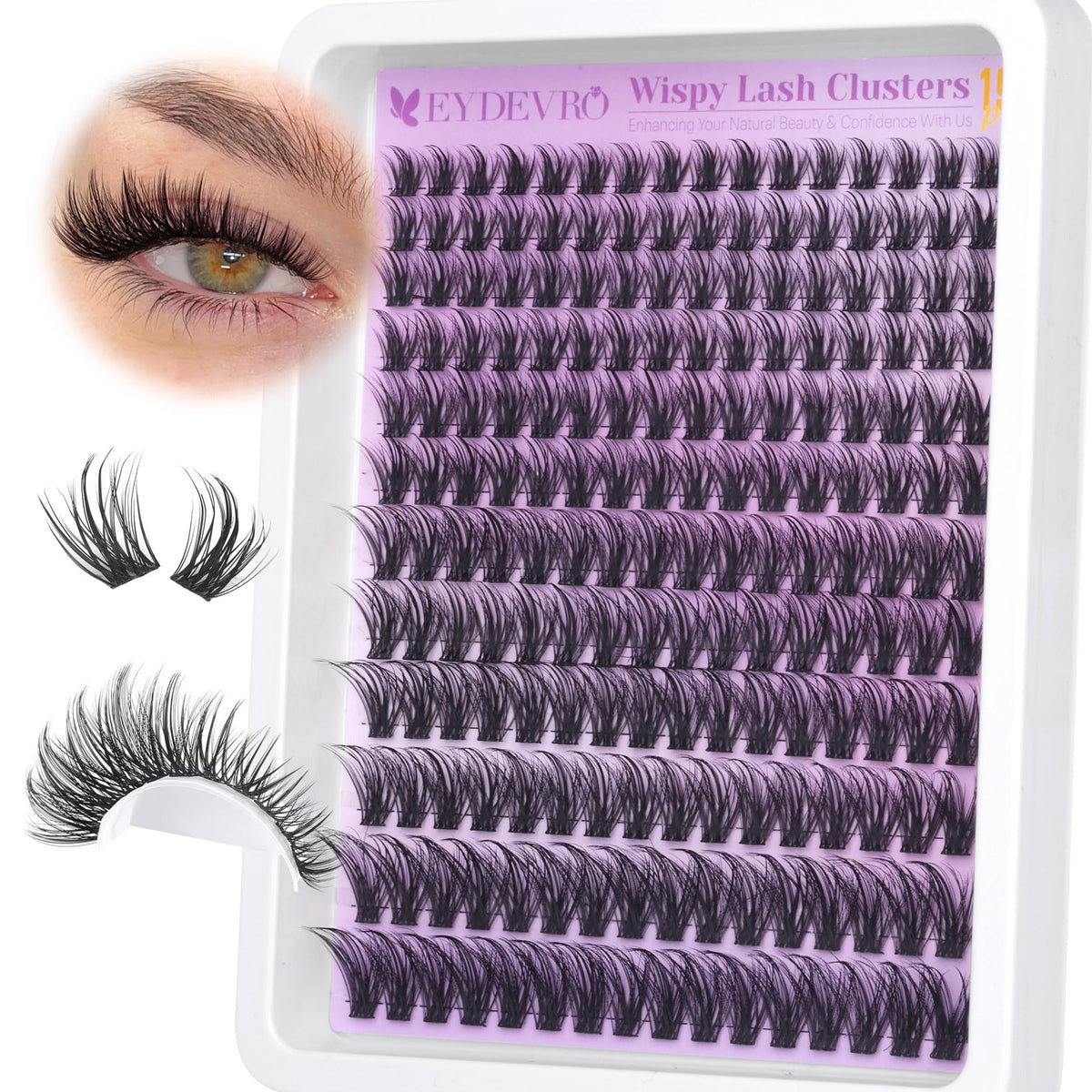 EYDEVRO Wispy Lash Clusters 192 Pcs packaging front view