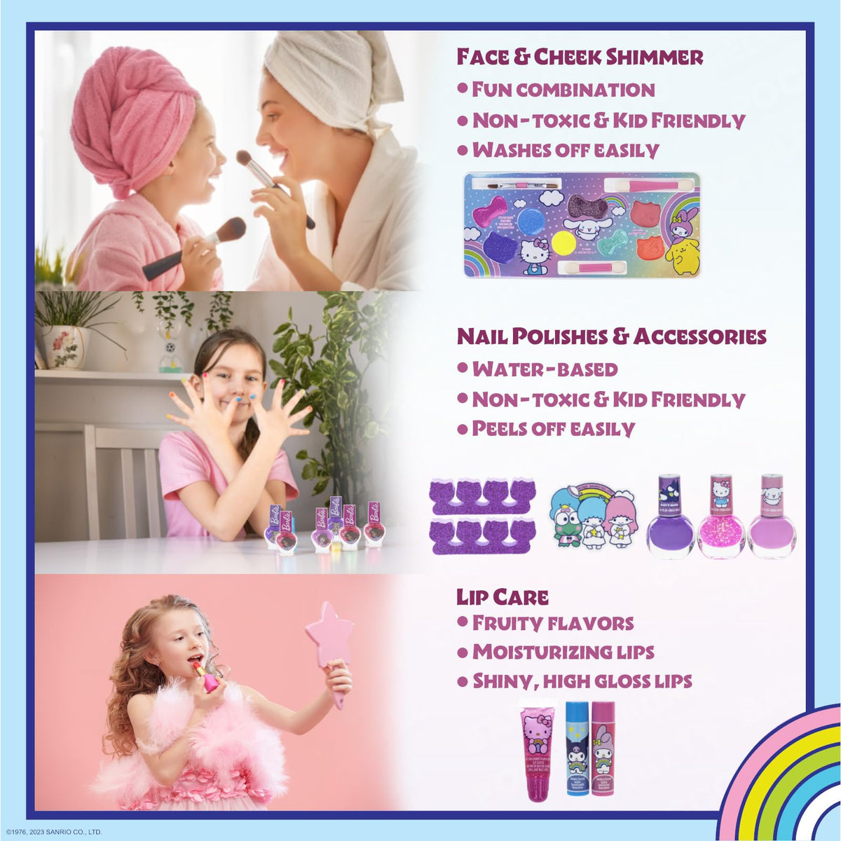 Eye and cheek shimmers from the beauty set
