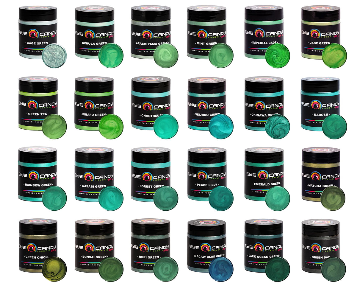 Eye Candy Green Mica Powder on crafting table