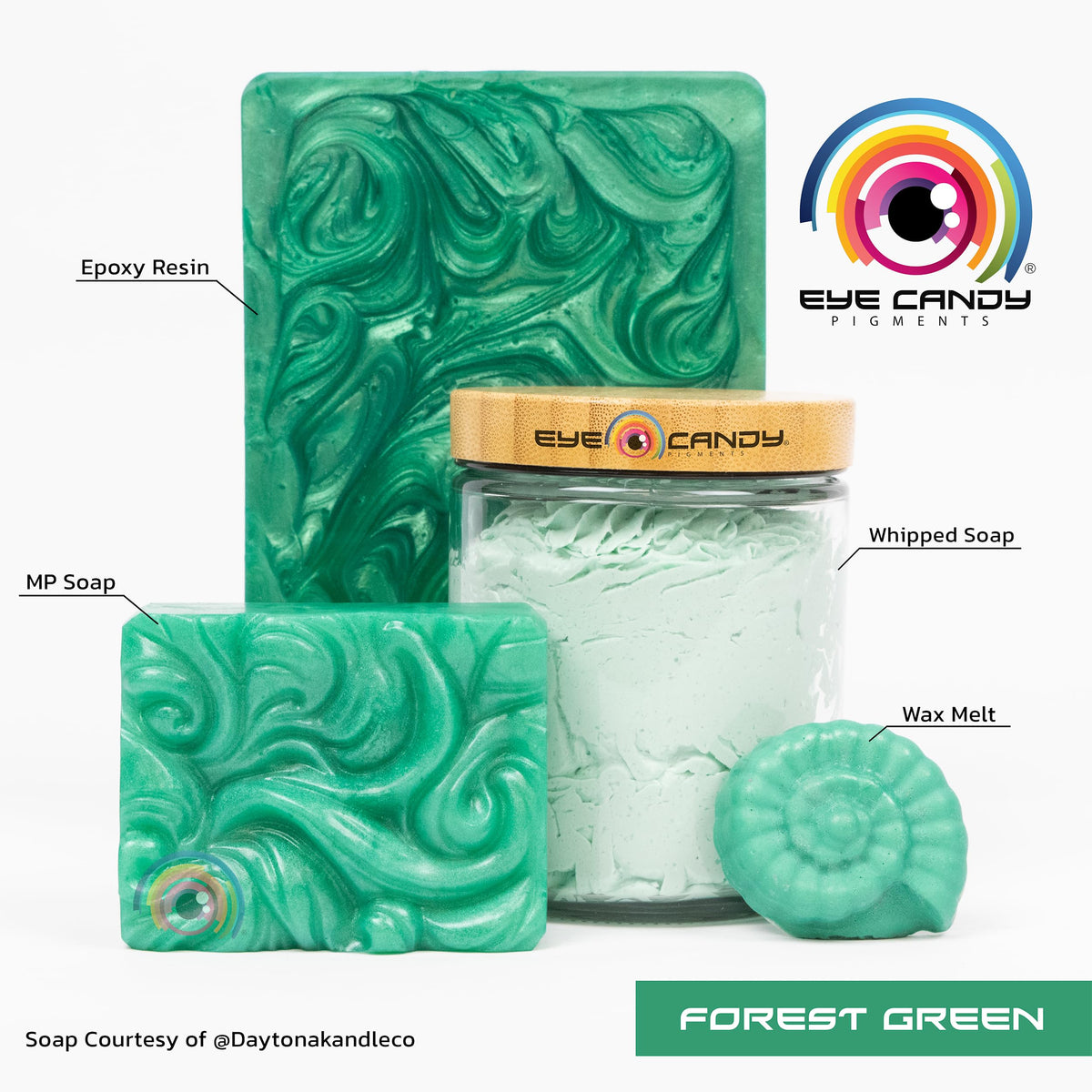 Eye Candy Green Mica Powder packaging details