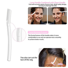 Eyebrow razor and two wig caps included in the kit