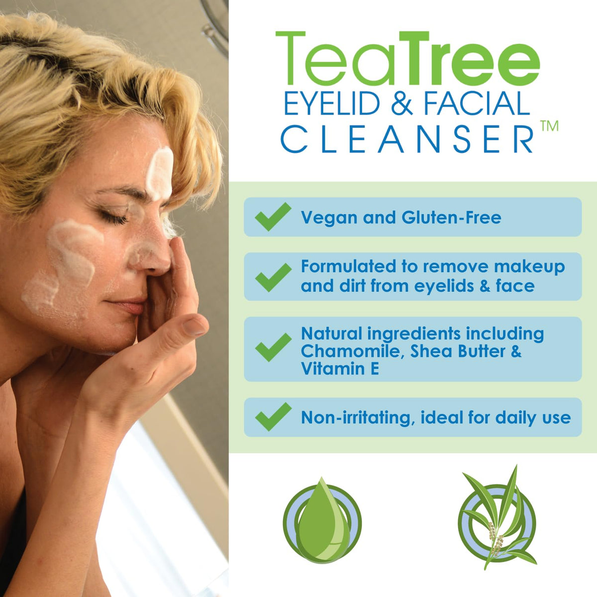 EYEECO Gentle Tea Tree Oil Eyelid & Facial Cleanser texture close-up