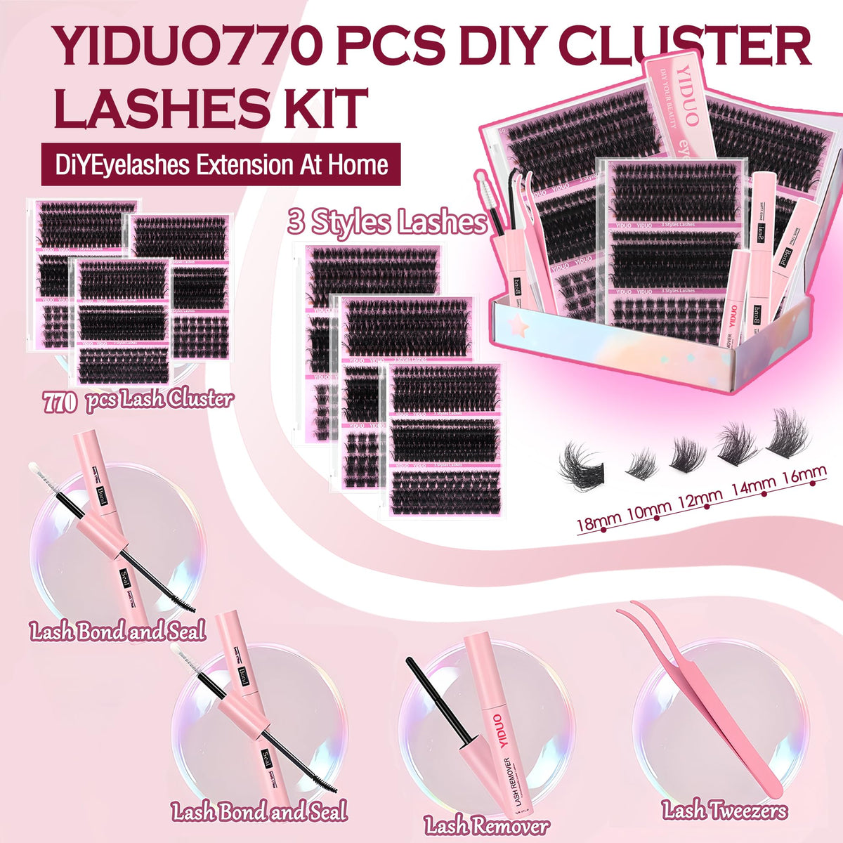 Eyelash tweezers from YIDUO Lash Clusters Kit