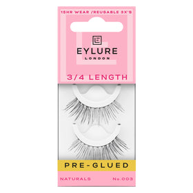 Eylure Pre-Glued False Eyelashes Naturals No. 003 front view