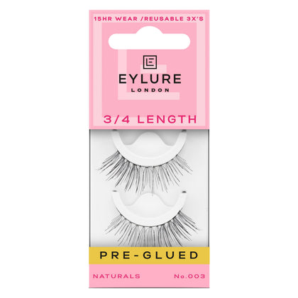 Eylure Pre-Glued False Eyelashes Naturals No. 003 front view