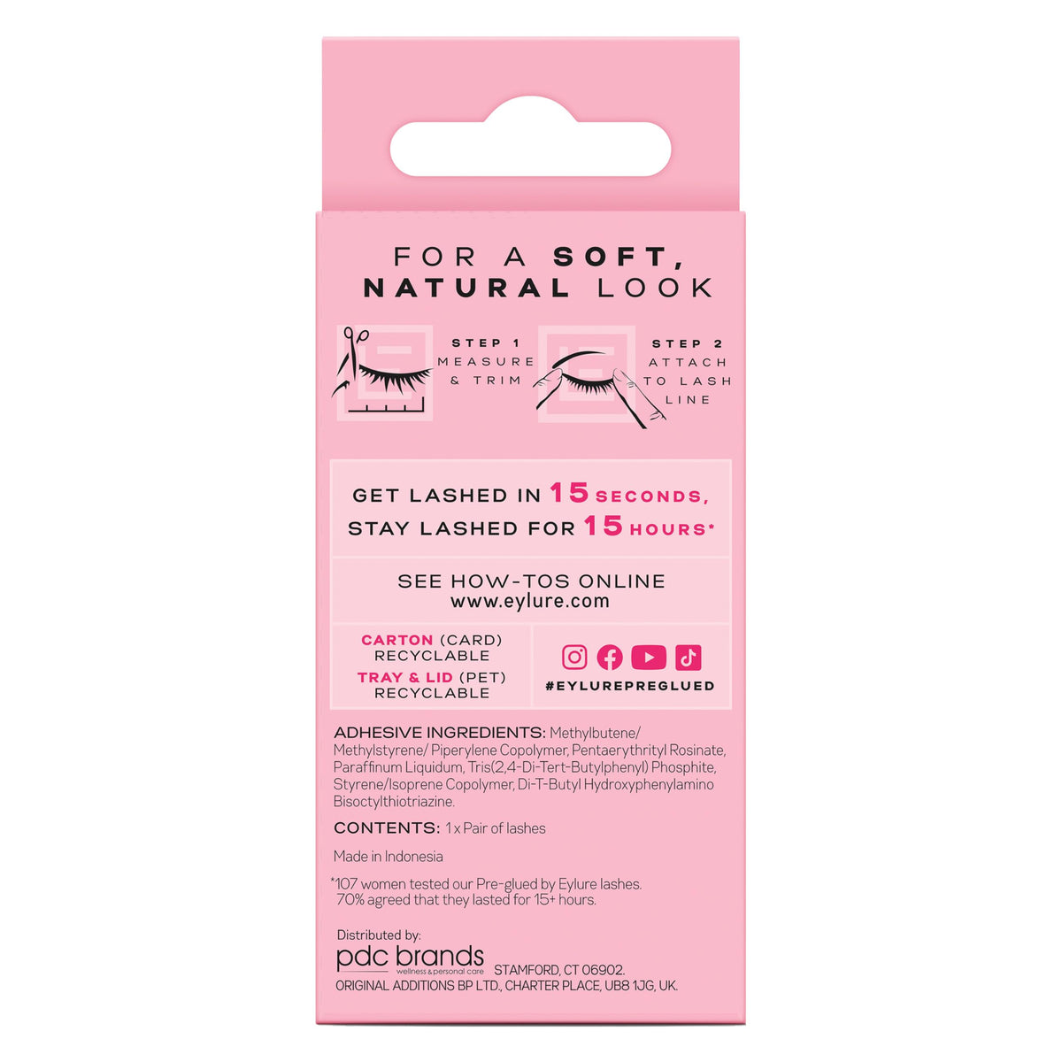 Eylure Pre-Glued False Eyelashes Naturals No. 003 with applicator