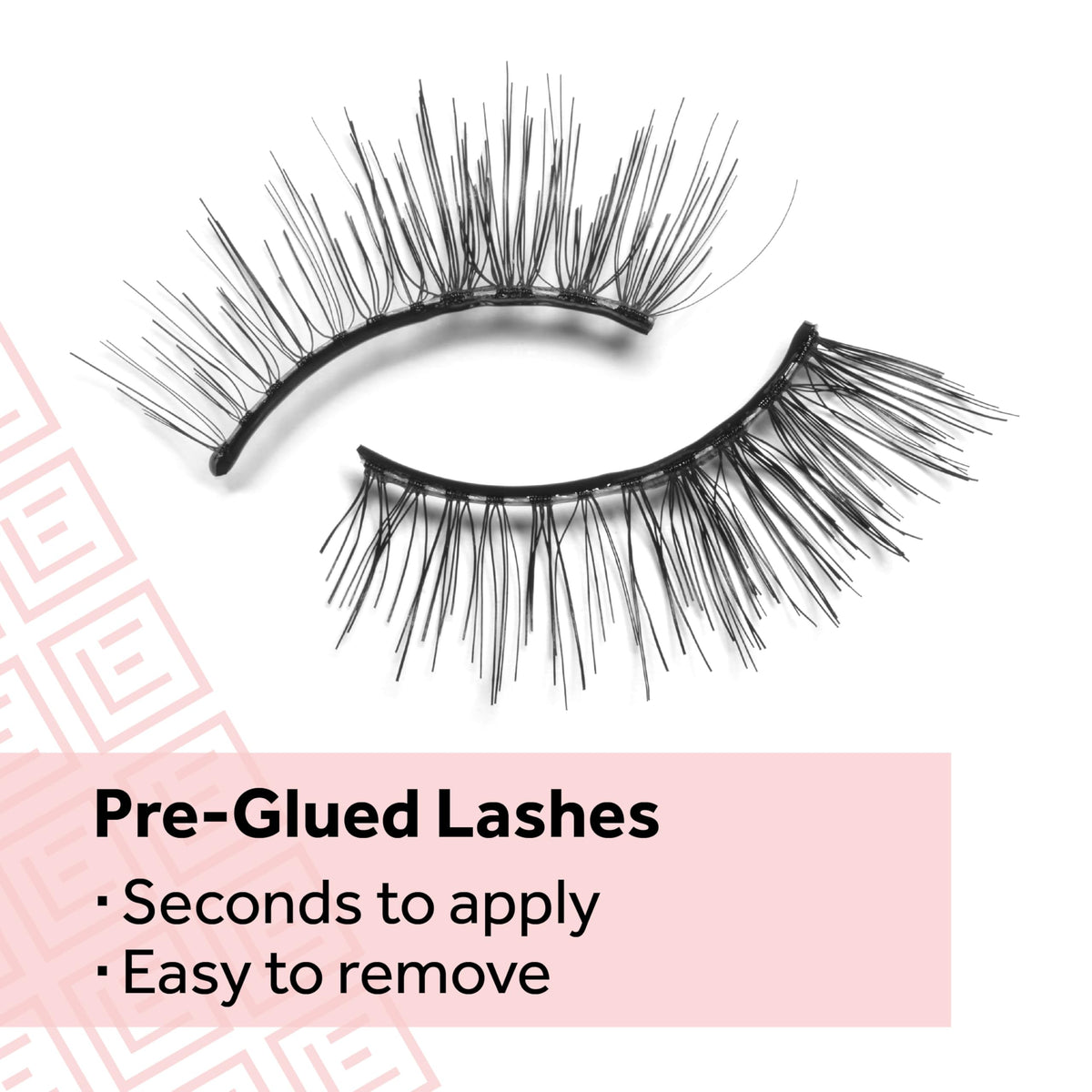 Eylure Pre-Glued False Eyelashes No. 003 in hand for size reference