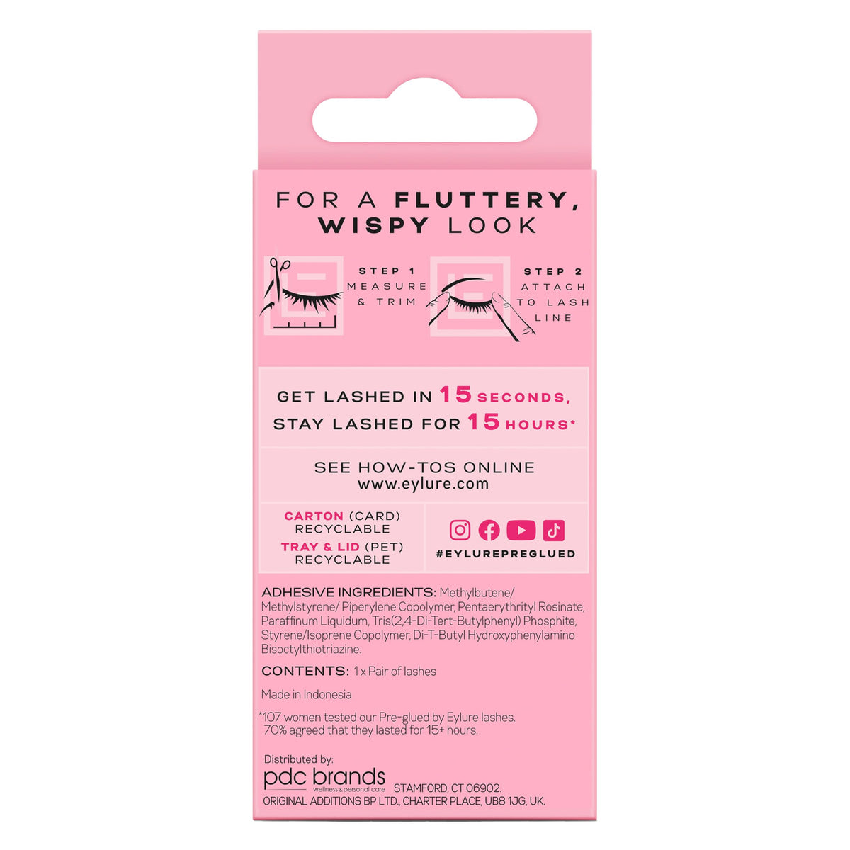 Eylure Pre-Glued False Eyelashes Wispy Light No. 117 close-up