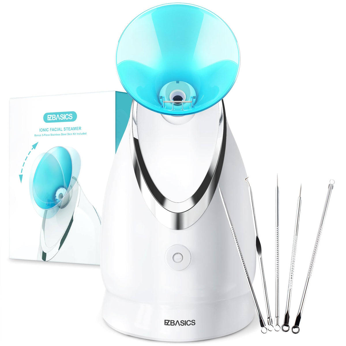 EZBASICS Facial Steamer front view in blue