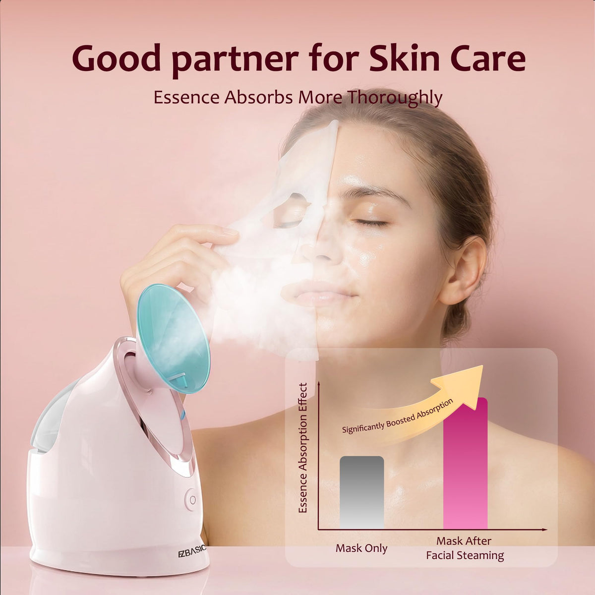 EZBASICS Facial Steamer in gift-ready packaging