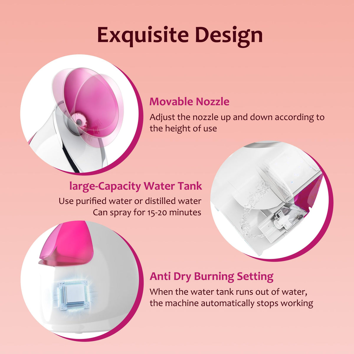 EZBASICS Facial Steamer showing power button