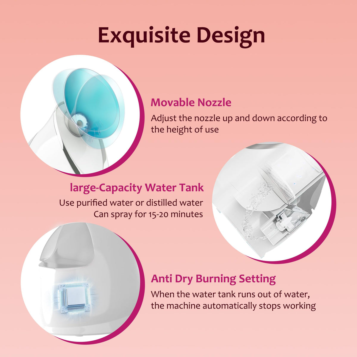 EZBASICS Facial Steamer with aromatherapy pads