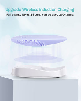EZBASICS Silicone Facial Cleansing Brush charging with induction base