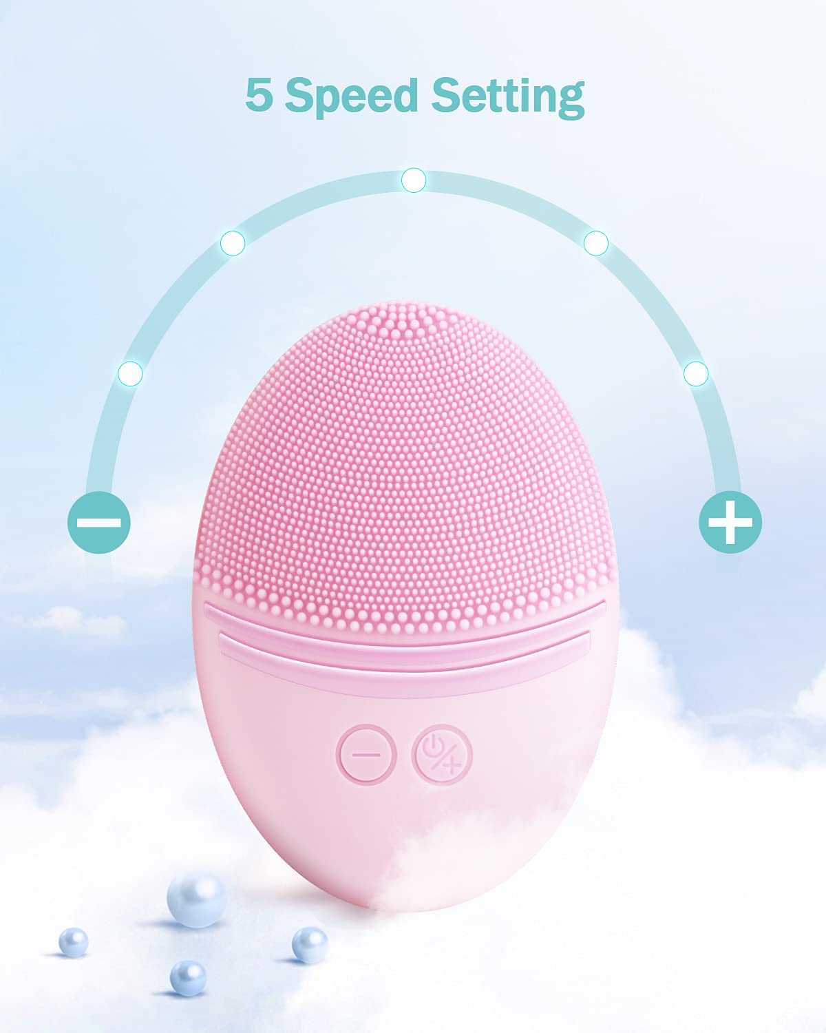 EZBASICS Silicone Facial Cleansing Brush close-up of silicone bristles