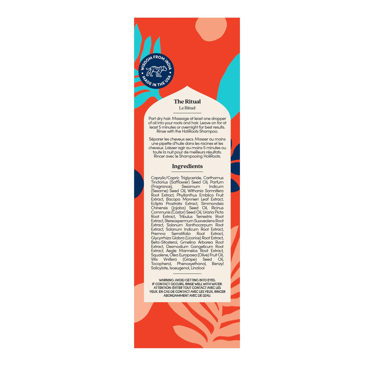 Fable & Mane Hair Oil HoliRoots Serum with application instructions