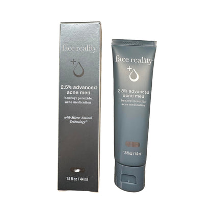 Face Reality Skincare Acne Med 2.5% front view with packaging