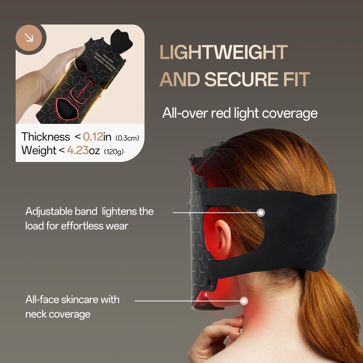 Facego Red Light Mask packaging with product details