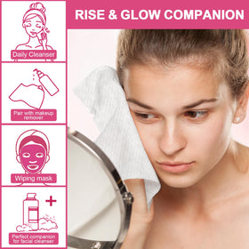 FACEMADE Disposable Face Towels in use for makeup removal
