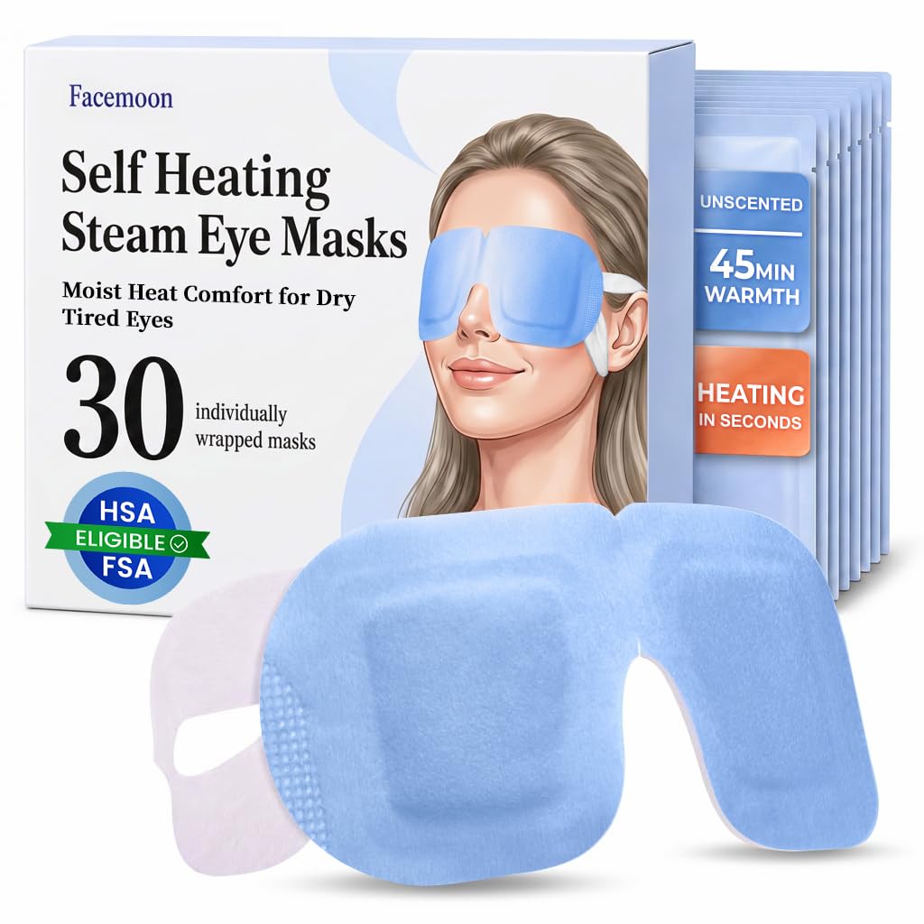 Facemoon self-heating steam eye mask front view in packaging