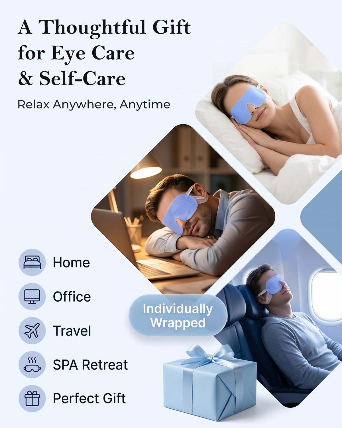 Facemoon steam eye mask in a travel pouch