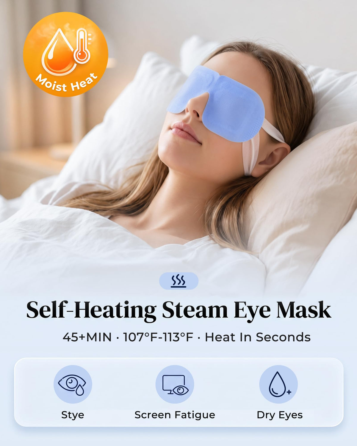 Facemoon steam eye mask packaging with 16 masks