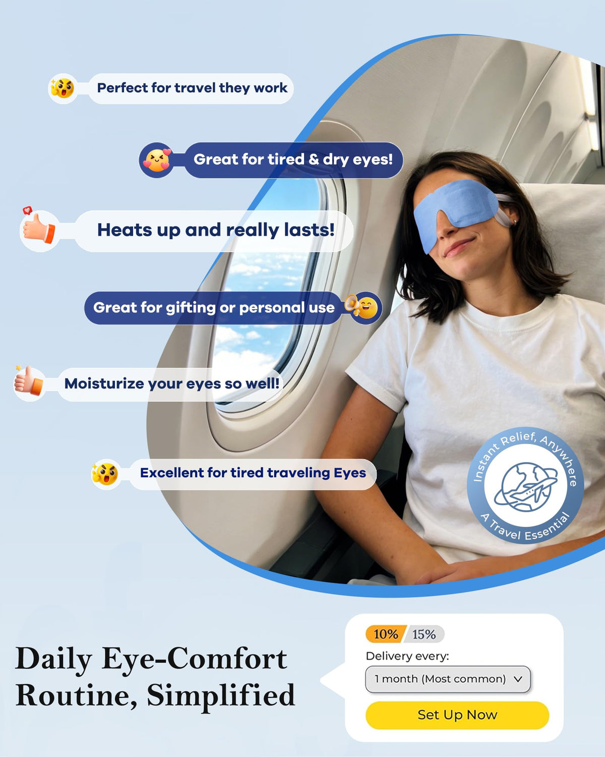 Facemoon steam eye mask showing U-shaped nose bridge
