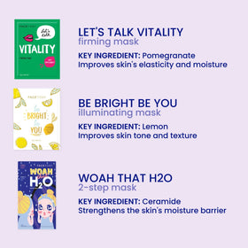 FACETORY Best of 7 Korean Face Mask Variety Pack packaging