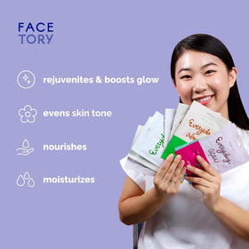FACETORY Everyday 8 Korean Face Mask with ingredients list
