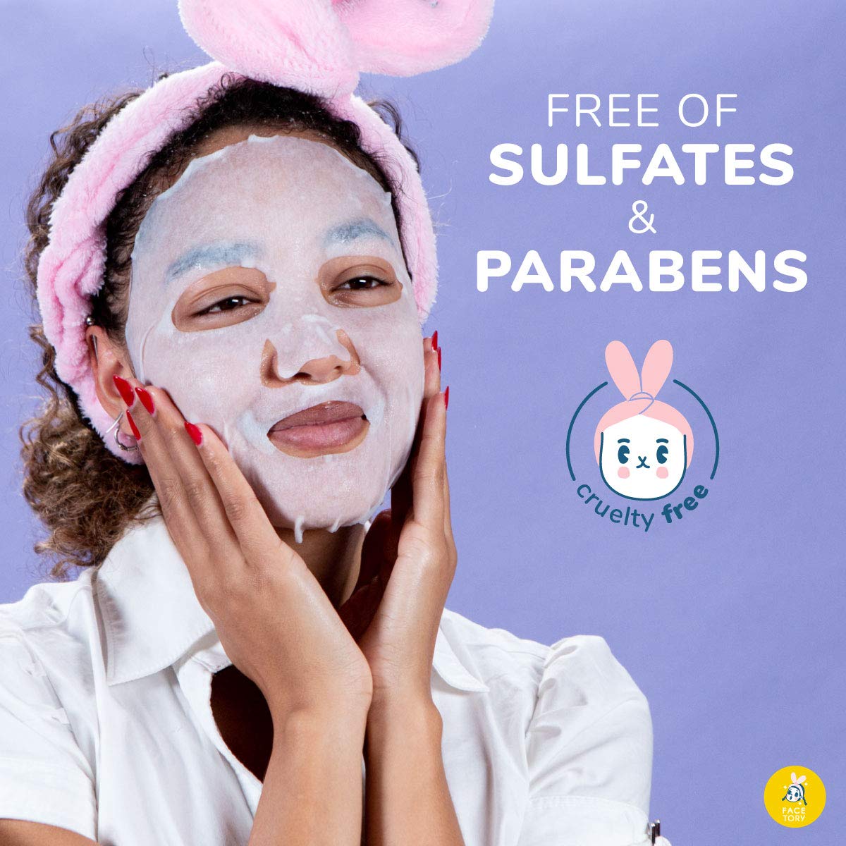 FACETORY face mask variety pack on a bathroom counter