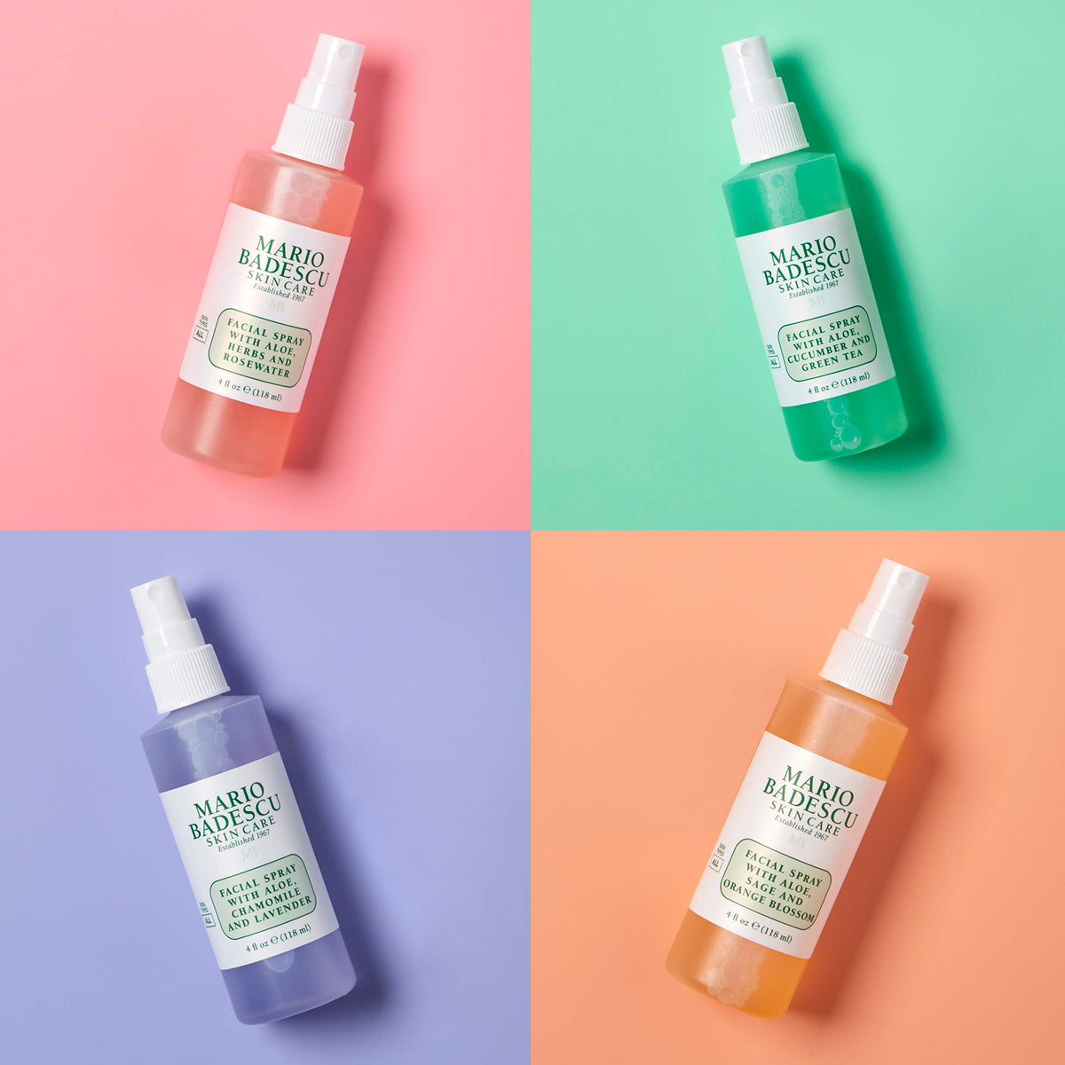 Facial Spray with Aloe, Herbs and Rosewater bottle close-up