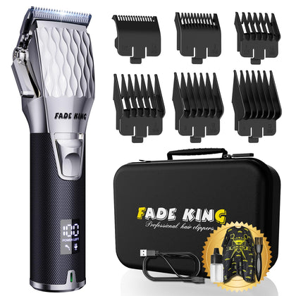 FADEKING Professional Hair Clippers front view with LED display