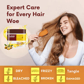 Fadelo Collagen Hair Mask application on hair