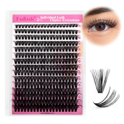 FADLASH Cluster Lashes 300Pcs mixed lengths packaging front view