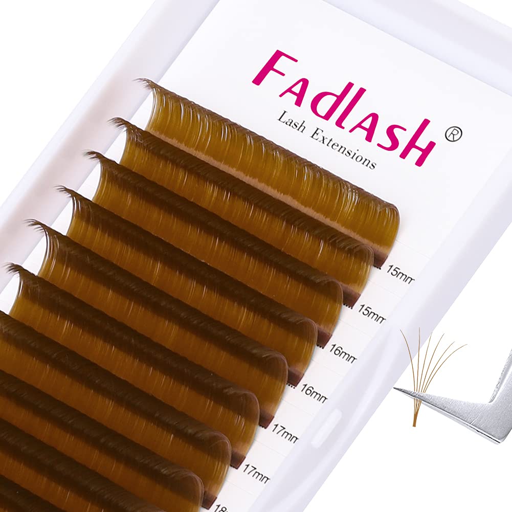 FADLASH Easy Fan Lash Extensions 0.07 D Curl Brown front view