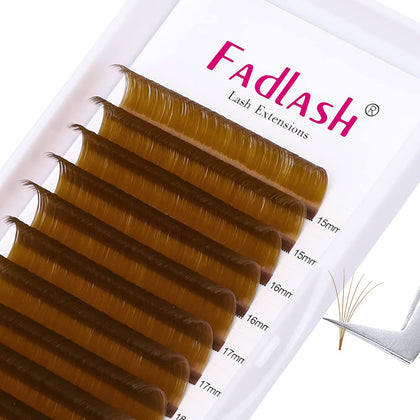 FADLASH Easy Fan Lash Extensions 0.07 D Curl Brown front view