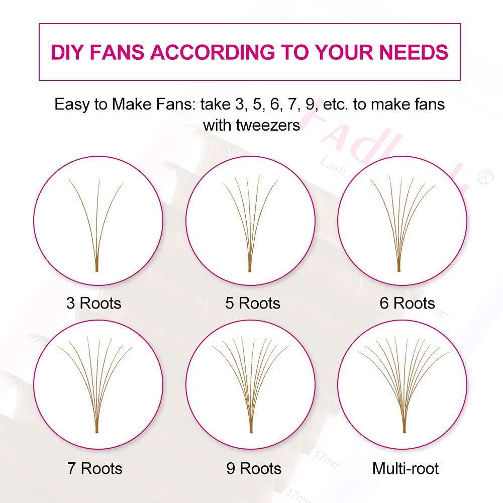 FADLASH Easy Fan Lash Extensions 0.07 D Curl Brown side view