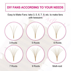 FADLASH Easy Fan Lash Extensions 0.07 D Curl Brown side view