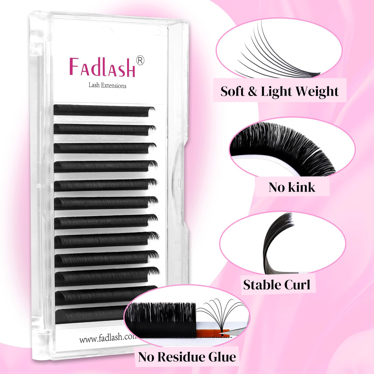 FADLASH Easy Fan Lash Extensions C Curl packaging
