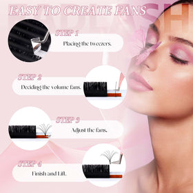 FADLASH Easy Fan Lash Extensions D Curl 0.07 in a beauty setup