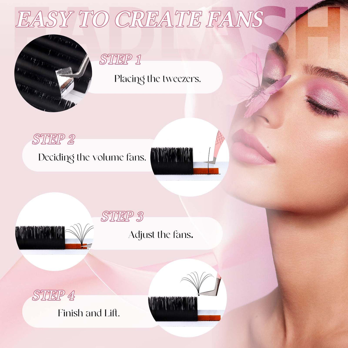FADLASH Easy Fan Lash Extensions side view
