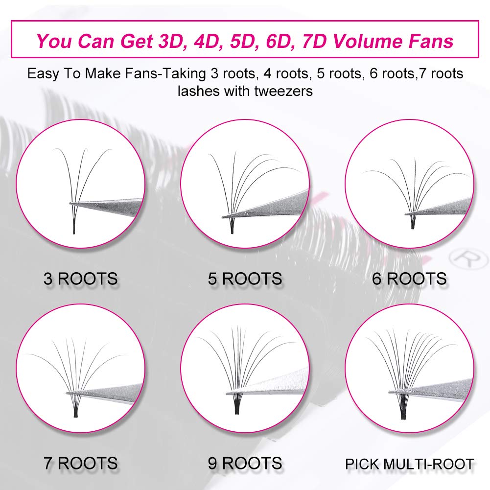 FADLASH Easy Fan Volume Lashes 0.03-B lashes in use on model