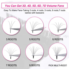 FADLASH Easy Fan Volume Lashes 0.03-B lashes in use on model