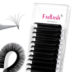 FADLASH Eyelash Extensions D Curl 0.07 15-20mm Mixed Tray front view