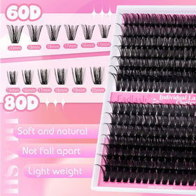 FADLASH Fluffy Eyelash Clusters close-up of individual lashes