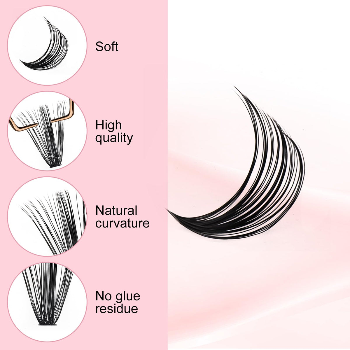 FADLASH Individual Lashes application process with glue