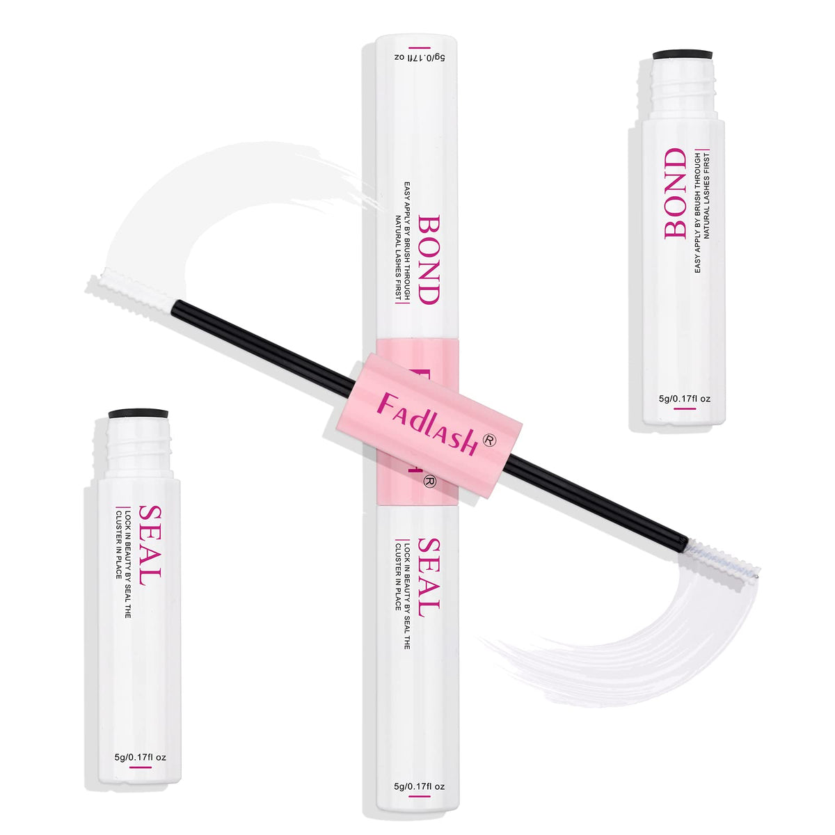 FADLASH Lash Bond and Seal 10ml front view with spiral brush